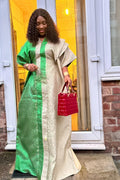 a two toned green brocade Bubu