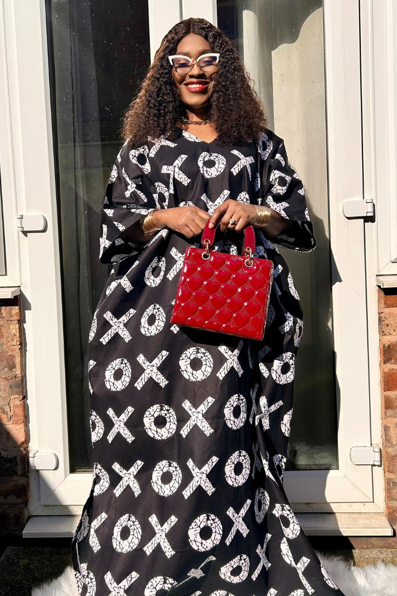 Black and white Ankara Bubu