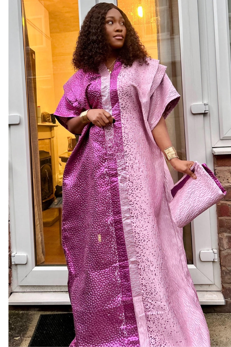 a two toned pink brocade Bubu