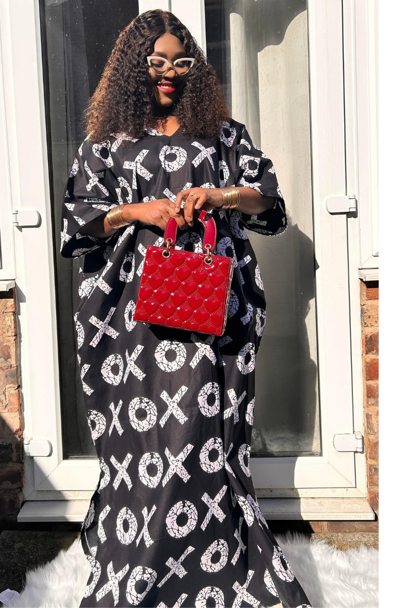 Black and white Ankara Bubu