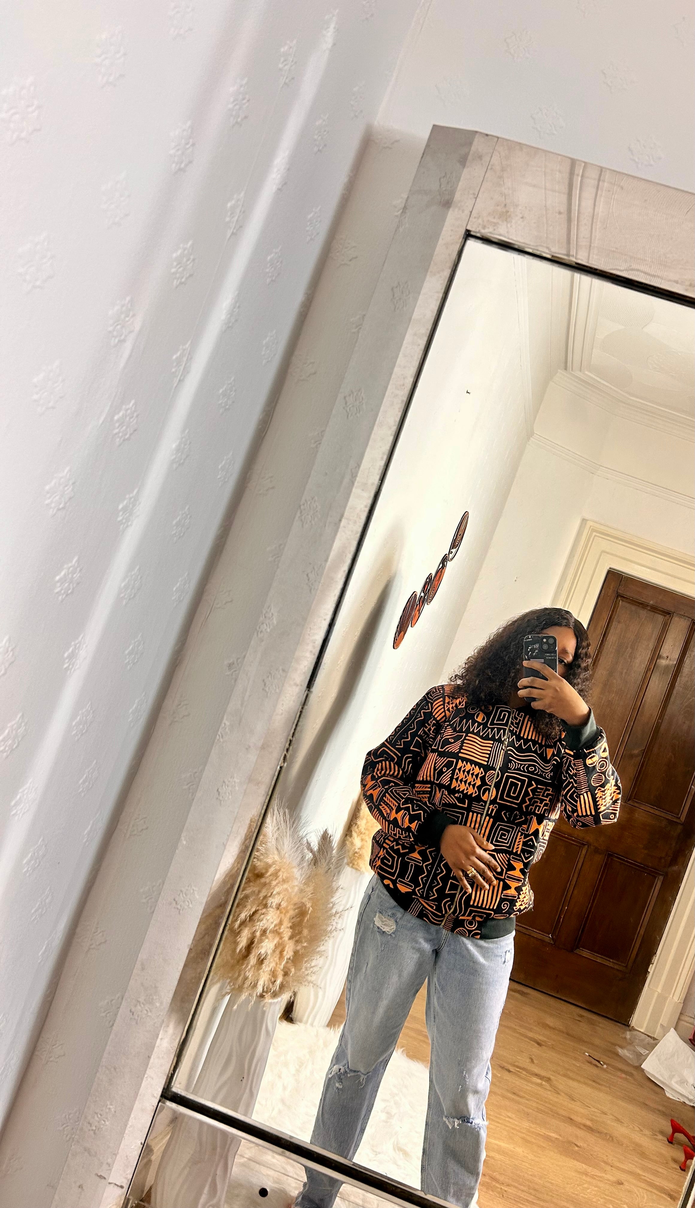 Unisex Ankara padded bomper Jacket