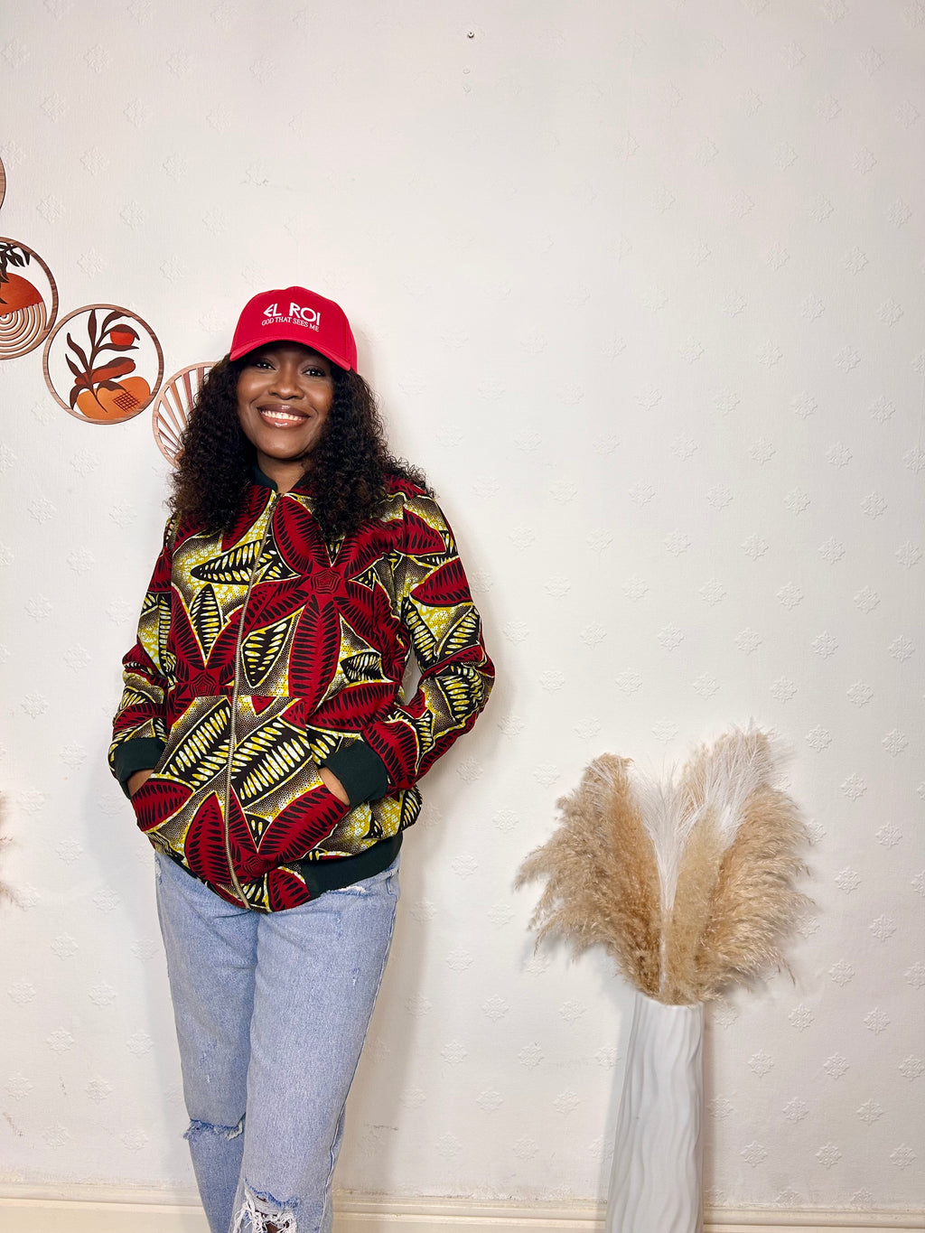 Unisex Ankara padded bomper Jacket