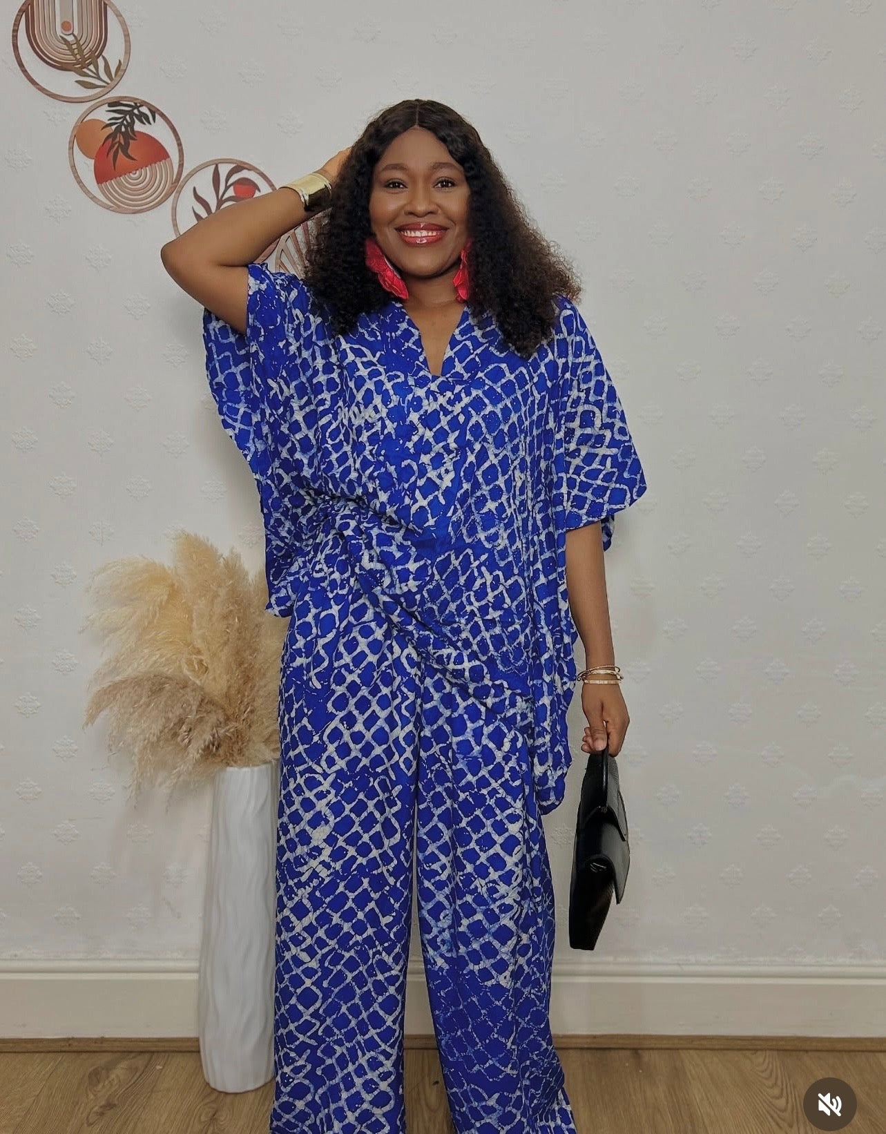 Adire crepe two piece pants set